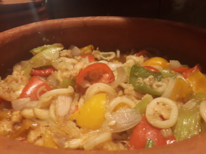 Sauteed Seafood with Onion and Leek