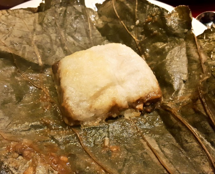 Sticky Rice with Prawn and Chicken in Lotus Leaf